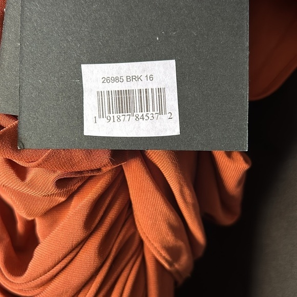 Mac Duggal 26985 NWT ONE SHOULDER SLEEVE SCOOP BACK JERSEY GOWN - Picture 6 of 6